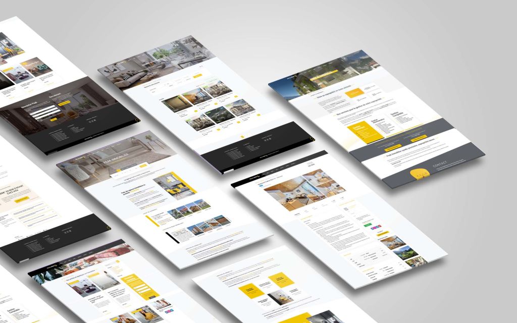 Refonte du site web Peakimmobilier agence immobilière réalisé par Le Web Serein vue des pages depuis un ordinateur