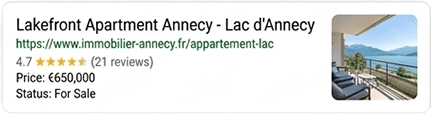 resultat enrichie par google d'un site web